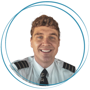 Justin Siems, Professional Pilot and host of Pilot to Pilot Podcast headshot 